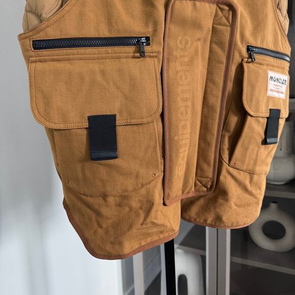 Moncler x Salehe Bembury Sierpinski Down Vest Layered Canvas Gilet 4 NEW Jacket - Picture 3 of 7